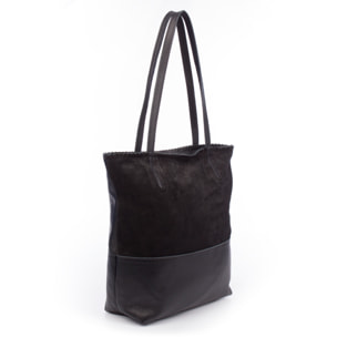 Bellino Bolso Tote Mujer. Piel auténtica Gamuza y Dollaro.