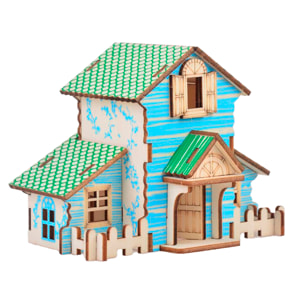 Maqueta 3D de madera. Cabaña del bosque. 22 piezas.