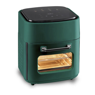 Friggitrice ad aria 2 in 1 con forno. 15 litri, 1800 W. Pannello touch, riscaldamento 3D, griglia antiaderente in acciaio inox.