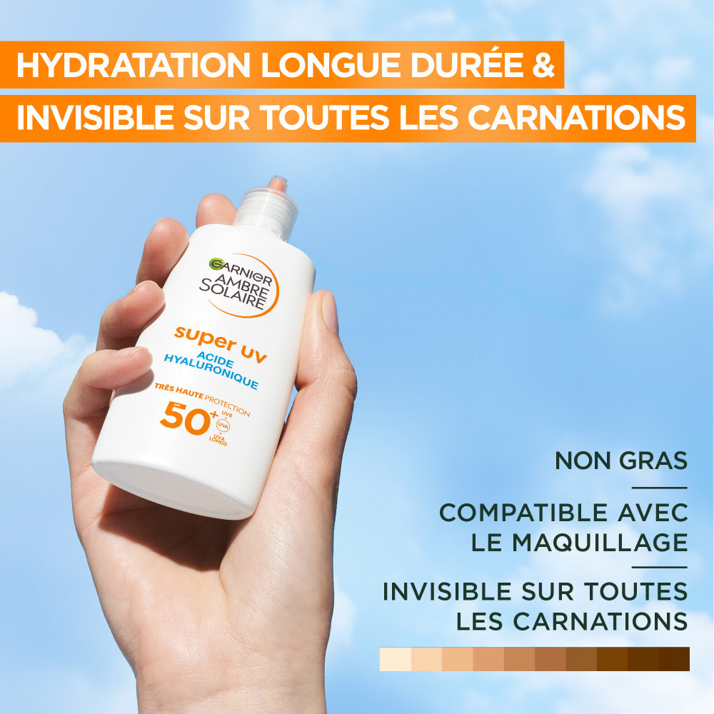 Garnier Ambre Solaire Super UV Fluide Hydratant Acide Hyaluronique SPF50+ 40mL