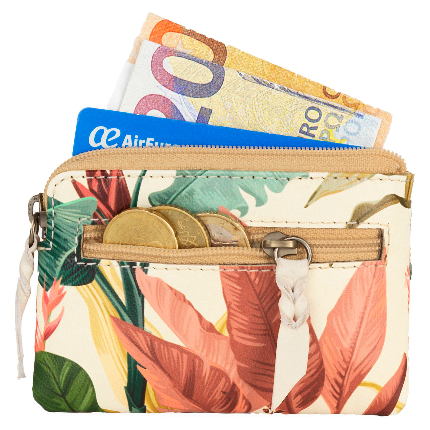 Monedero Piel Mujer Jaslen Amsterdam Leaves