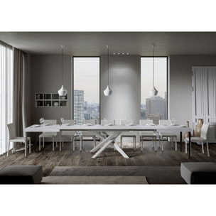 Mesa extensible 90x200/460 cm Volantis Fresno Blanco estructura blanco