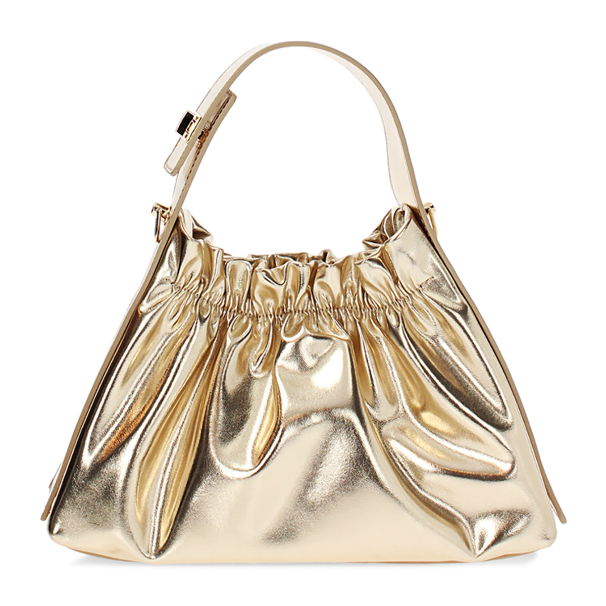 Mini bag donna oro in laminato