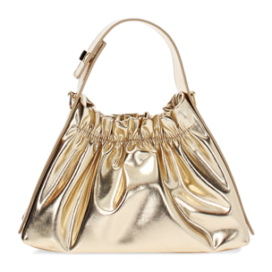 Mini bag donna oro in laminato