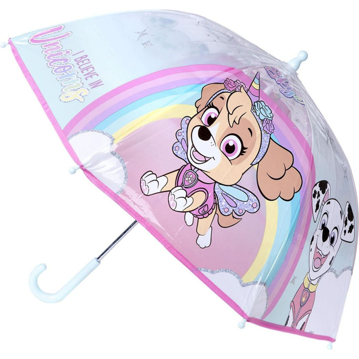 Paraguas Manual Poe Burbuja Paw Patrol Skye Pink