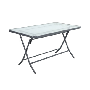 Table de jardin pliante acier + 4 assises ANCONA