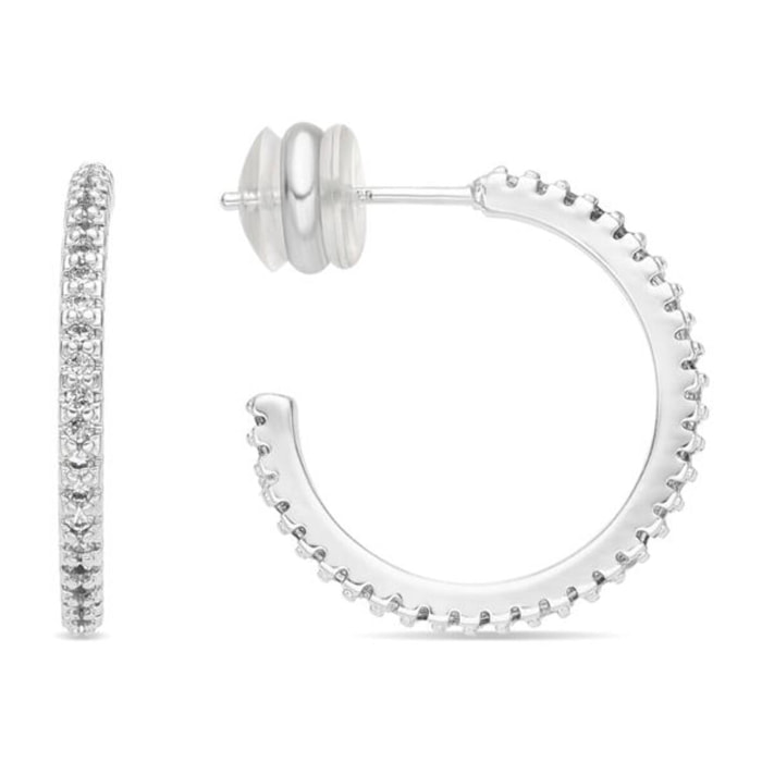 Pendientes acabado plata y Circonita Brillante