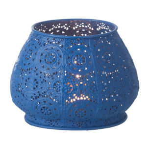J-Line bougeoir Cylindre - métal/verre - bleu - large