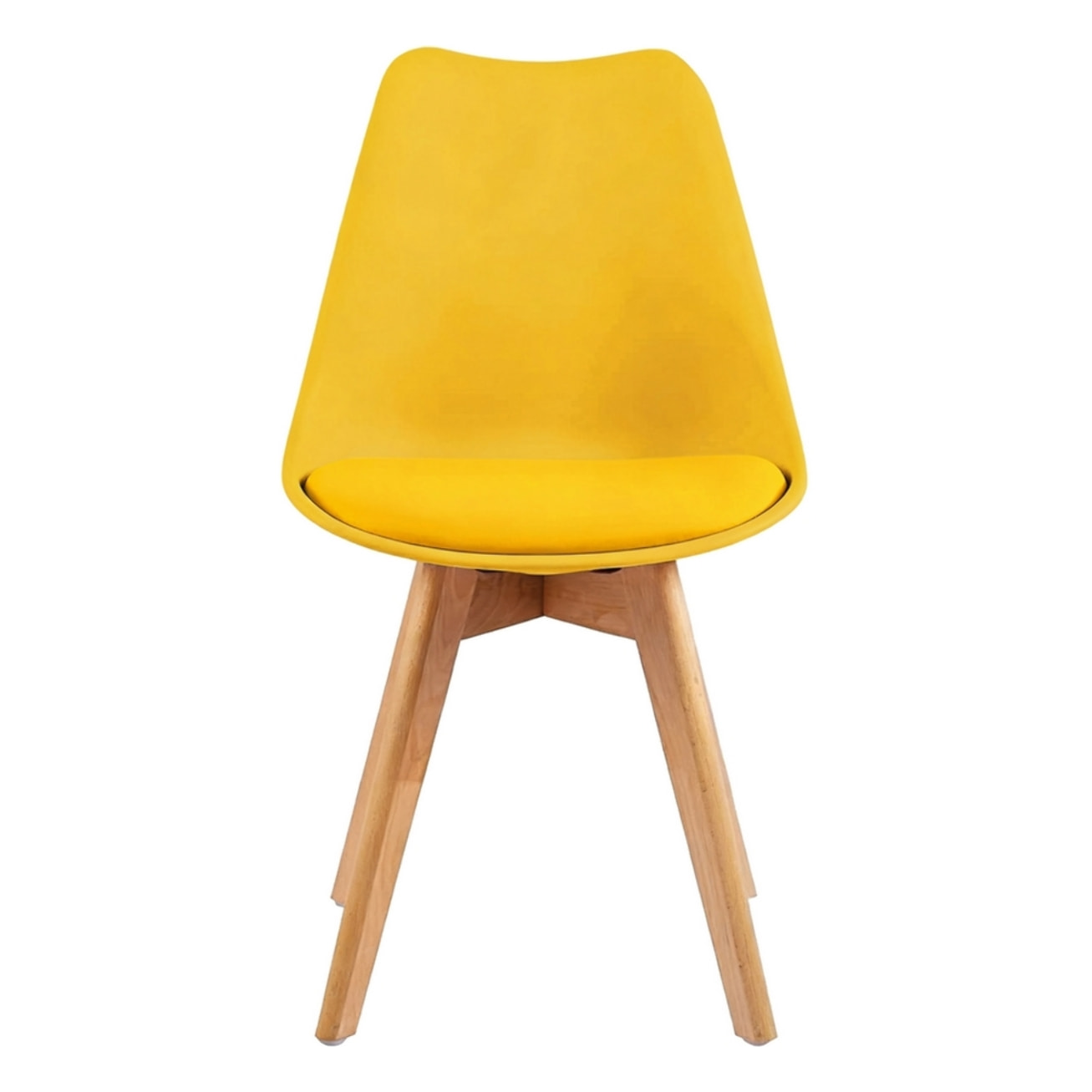 Set 4 sedie da pranzo gialle con cuscino - Candice