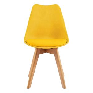 Set 4 sedie da pranzo gialle con cuscino - Candice