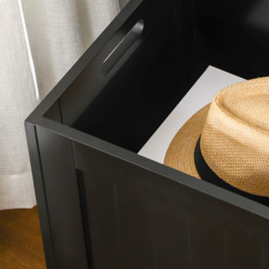 Baúl de Almacenaje para Dormitorio Banco de Almacenaje con Tapa Baúl de Almacenaje Versátil con Bisagra de Seguridad para Pasillo Salón 81x40x46 cm Negro