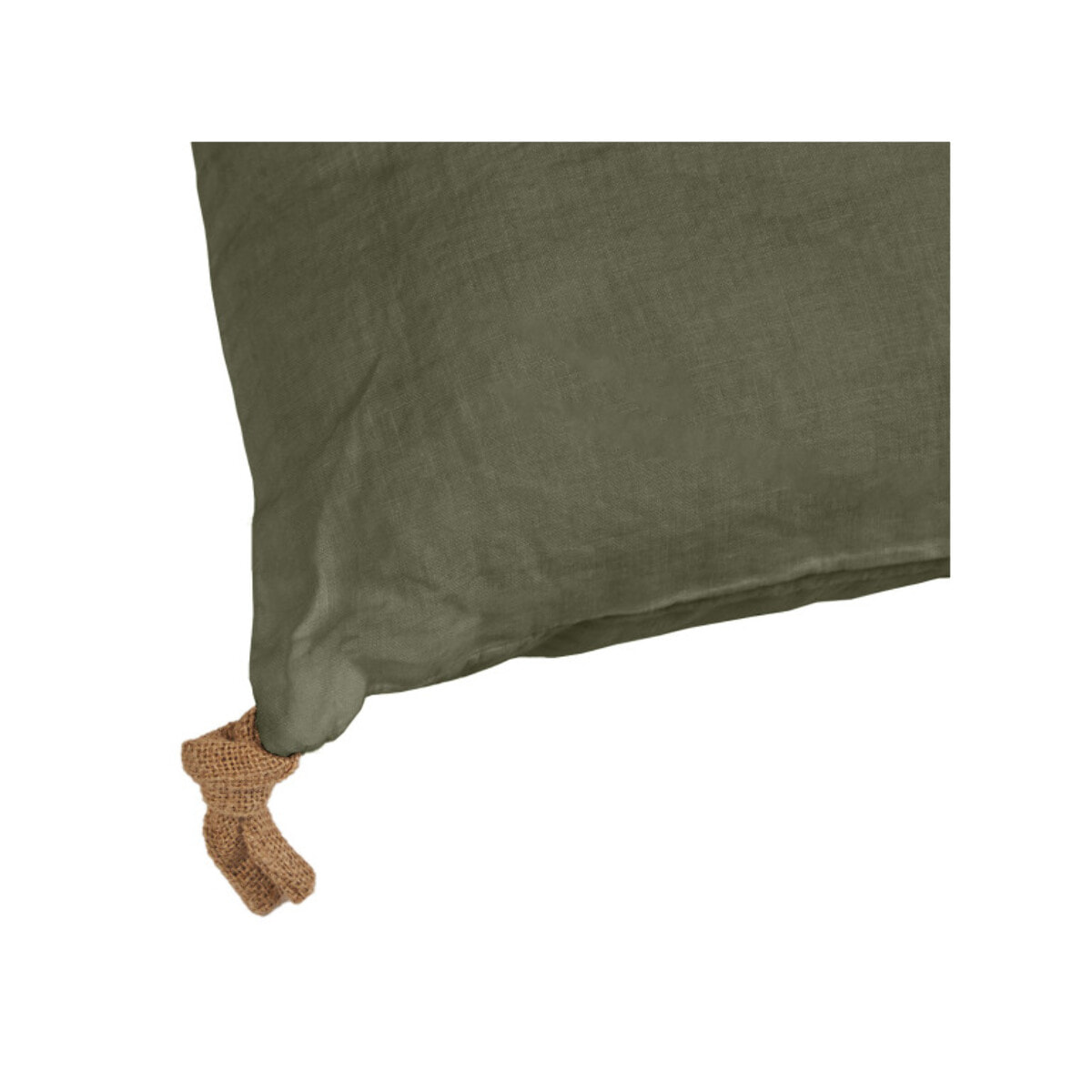 Coussin 40 x 60 cm en lin lavé avec 4 nouettes en jute - SOLINE