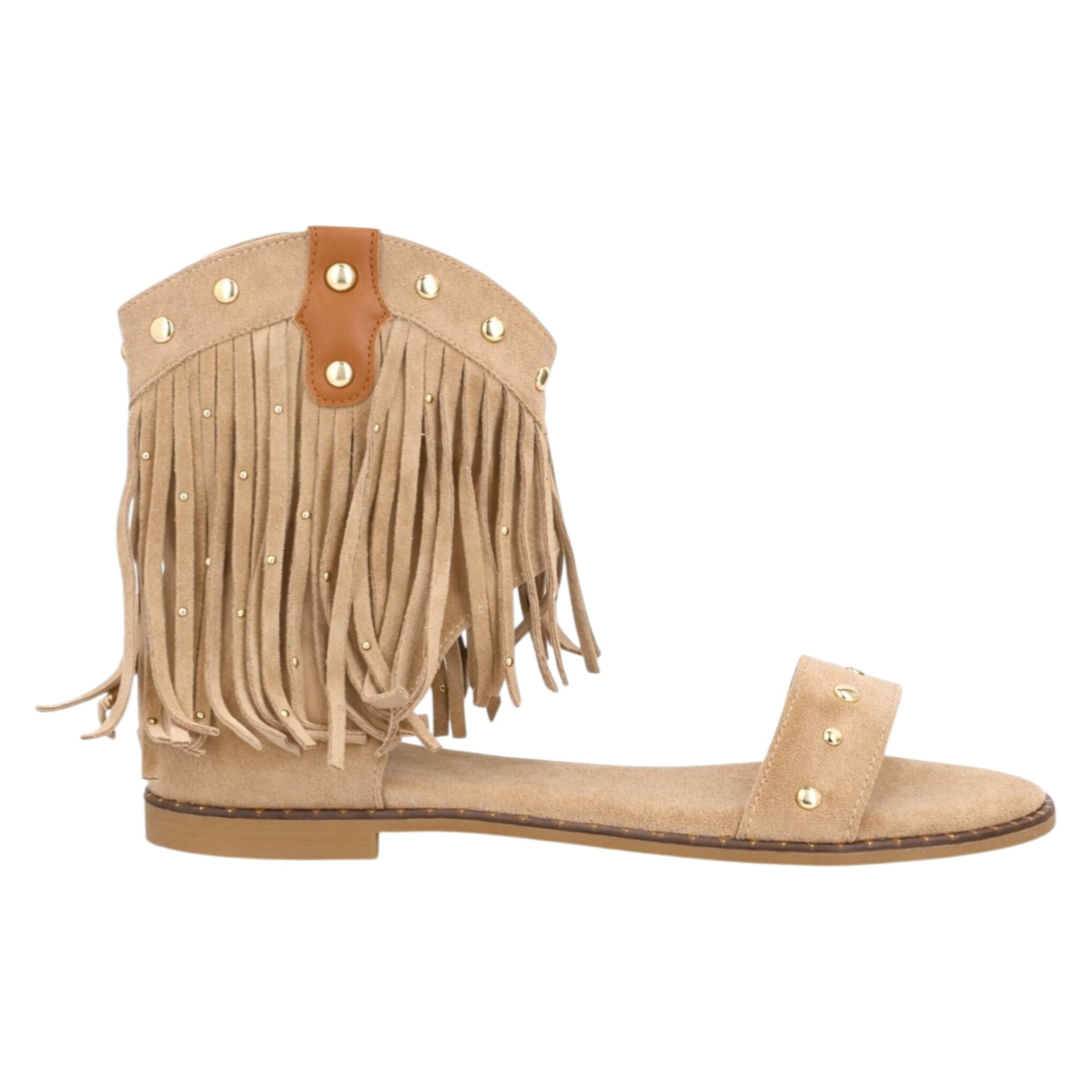 Sandalia boho flecos mujer plana