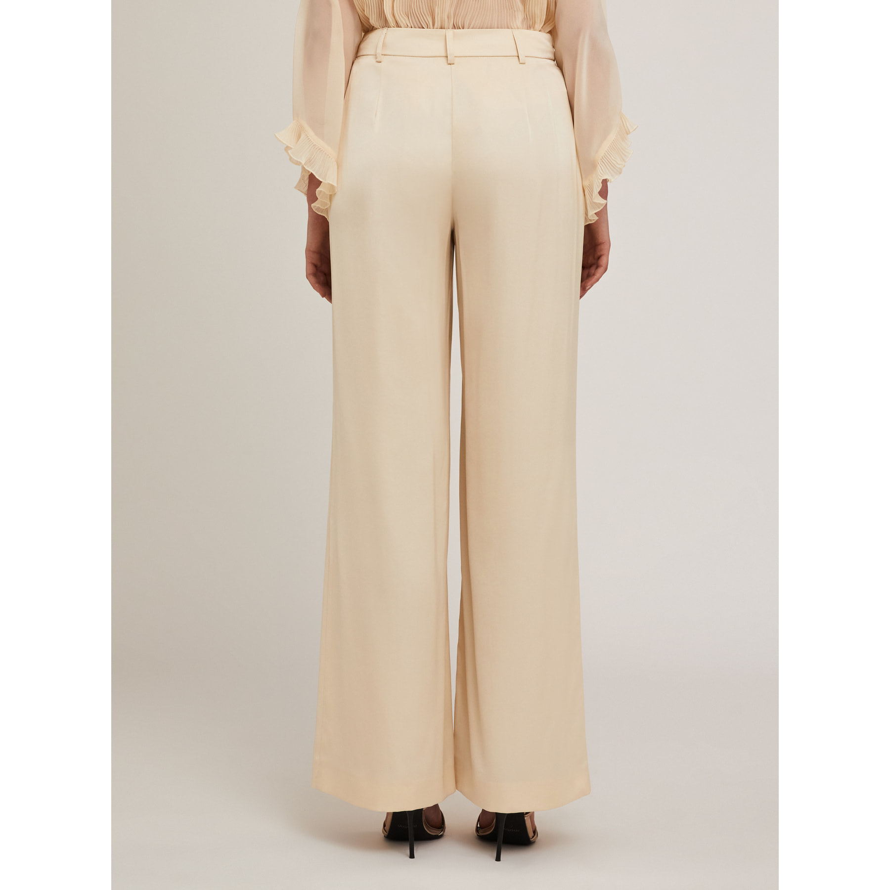 Motivi - Pantaloni palazzo in raso satin - Beige