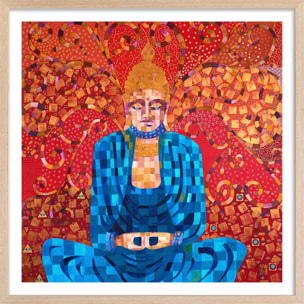 Affiche deco voyage en terre de bouddha Affiche + cadre en bois - Chêne