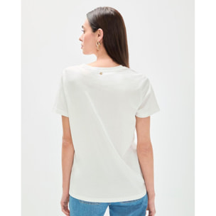 T-shirt LOVE con stampa leopardata