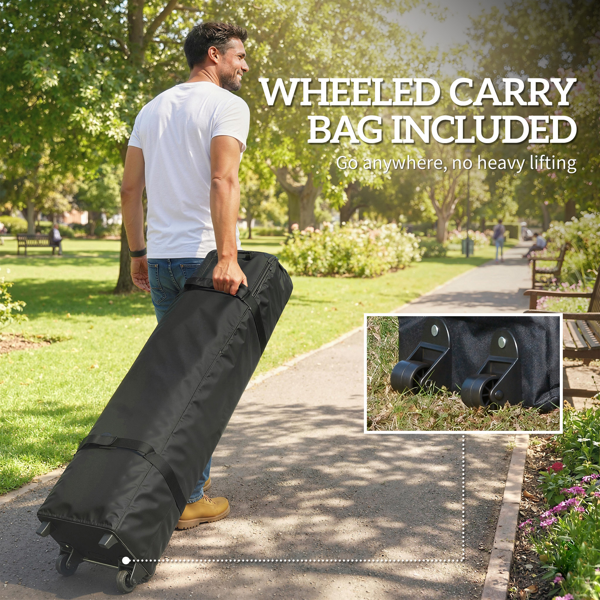 Tonnelle barnum pop-up 6 x 3 m 4 fenêtres rideaux sacs lestage transport gris