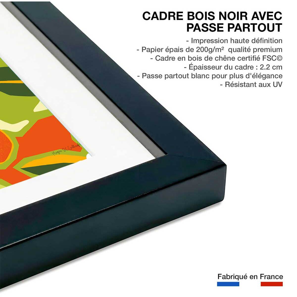 Poster bel oranger Affiche sous cadre noir