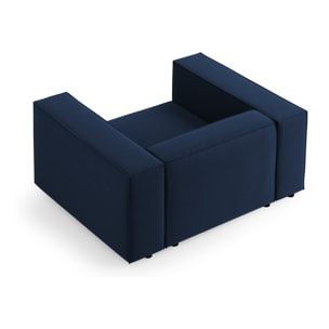 Fauteuil "Arendal" en velours bleu roi