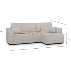 Canapé d'angle convertible 4 places en tissu chenille - LIVIA