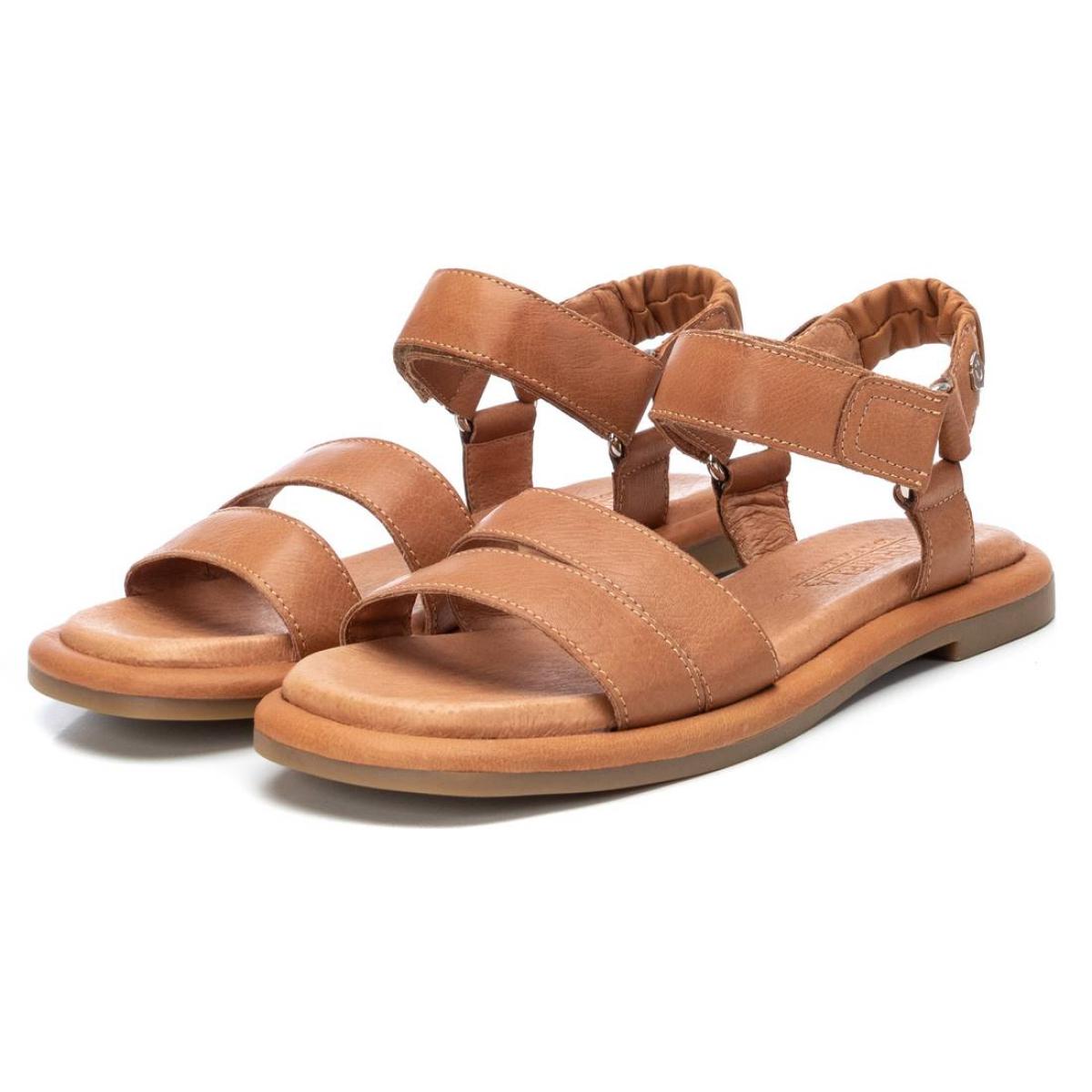 Sandalia de piel camel