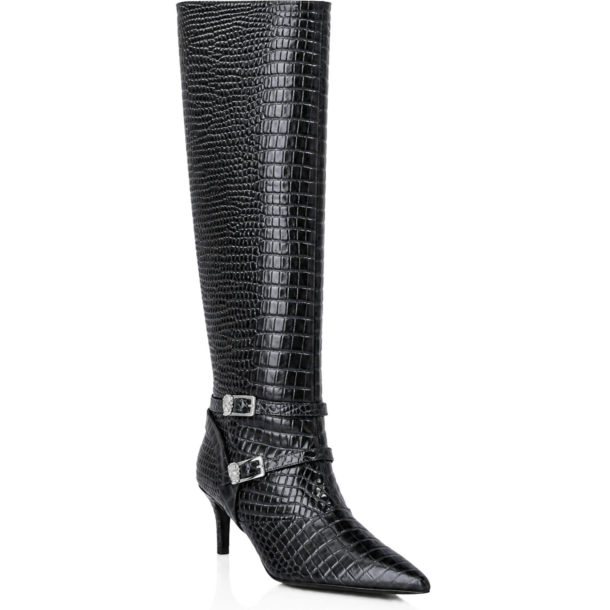 PHILIPP PLEIN Stivali alti con tacco basso COCCO