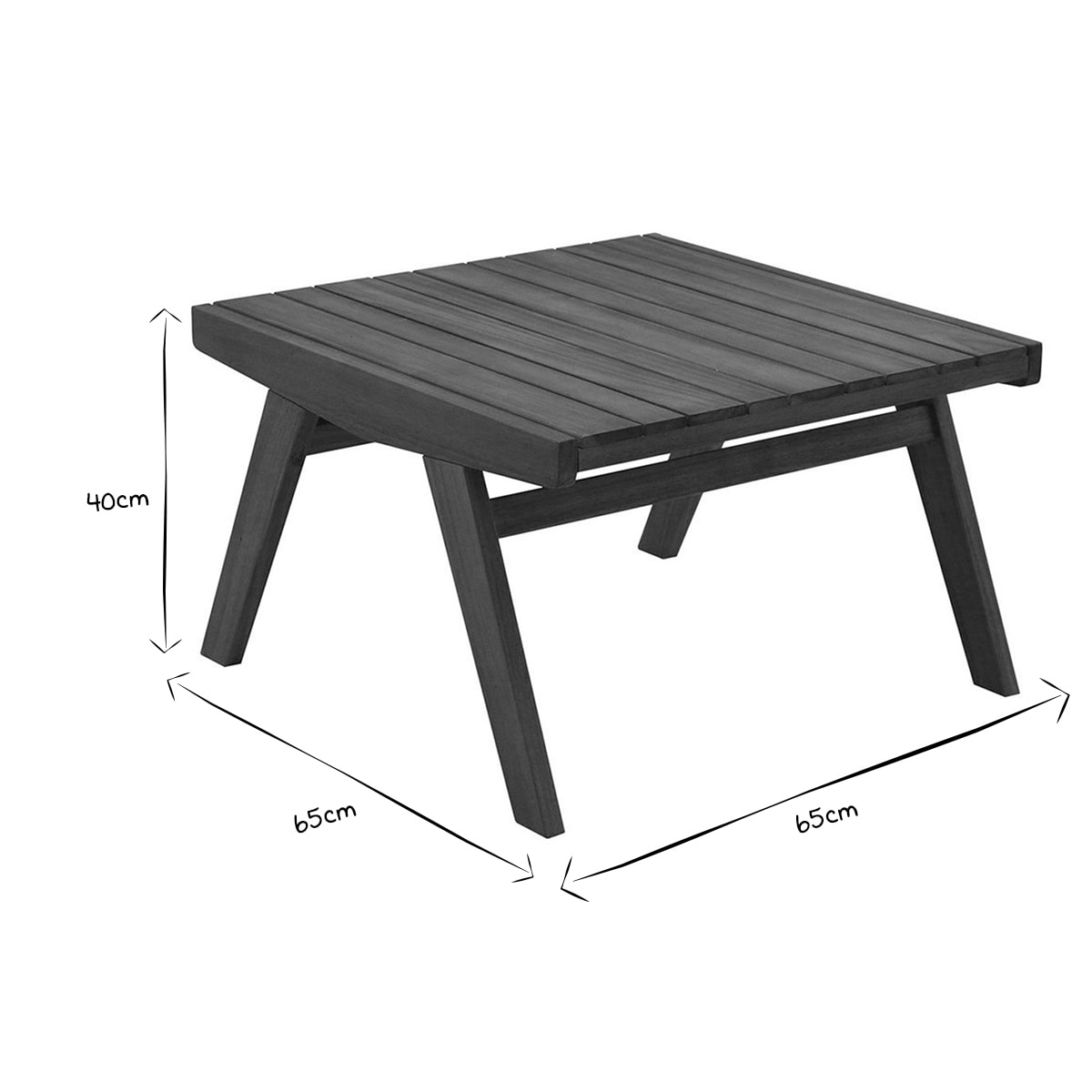 Table basse de jardin en bois massif L65 cm TIDAK
