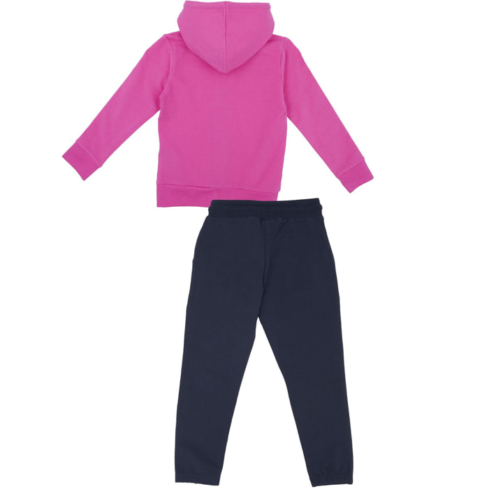 Tuta da bambina con cappuccio e full zip Basic