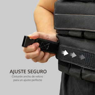 Chaleco Lastrado 20kg Chaleco de Lastre Ajustable con 20 Paquetes de Peso Banda Reflectante Chaleco Peso para Entrenamiento Fuerza Jogging Crossfit Negro