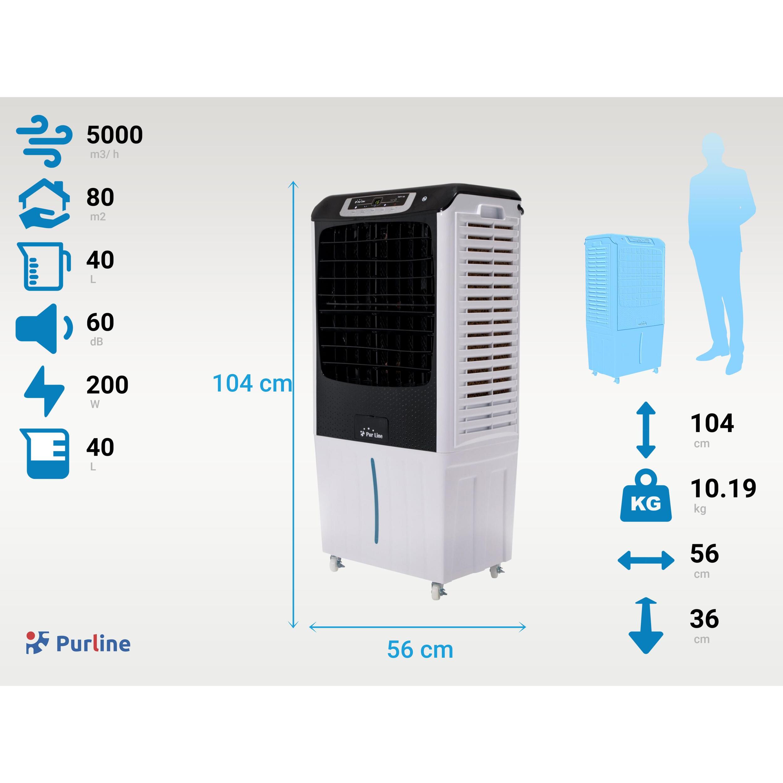 Rafraichisseur d'air par évaporation électronique à débit élevé