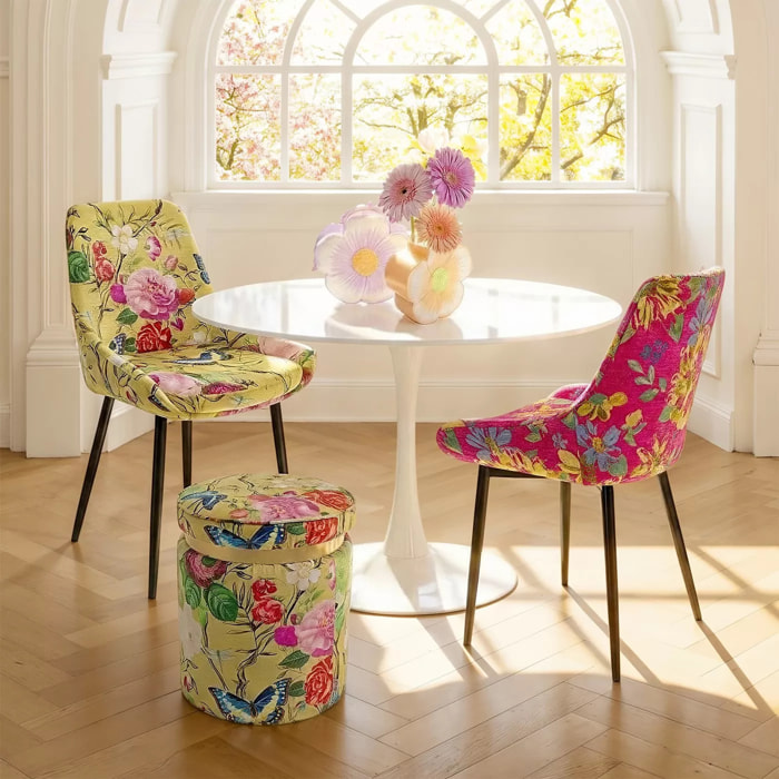 Chaise East Side Flower Fever jaune Kare Design