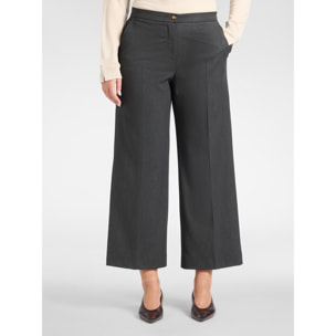 Elena Mirò - Pantaloni cropped palazzo in flanella - Grigio