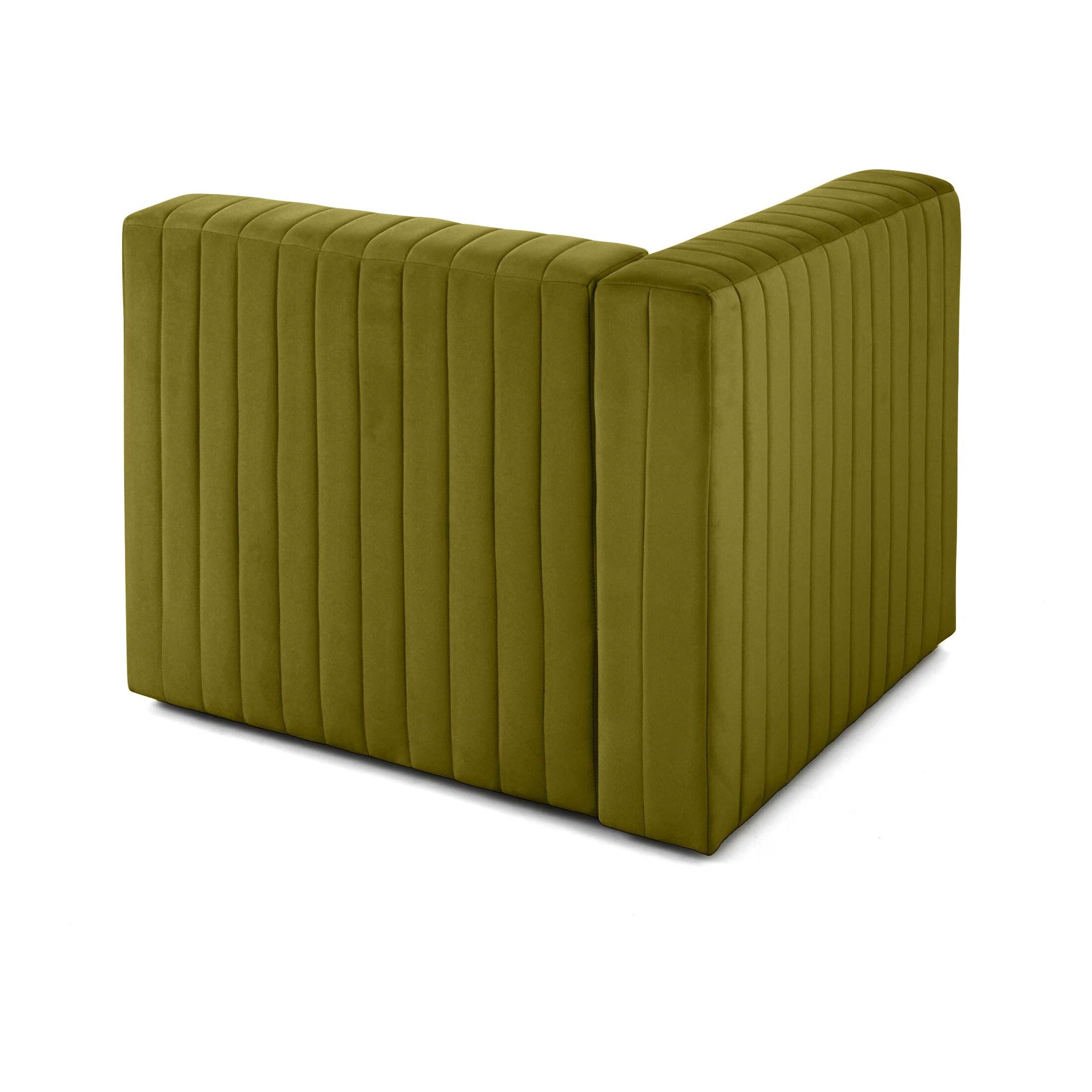 Nova - module d'assise gauche - en velours - Vert Olive
