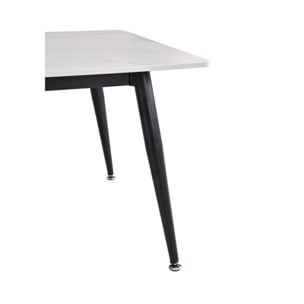 Table basse 140 x 70 cm plateau céramique effet marbre - STONE 2