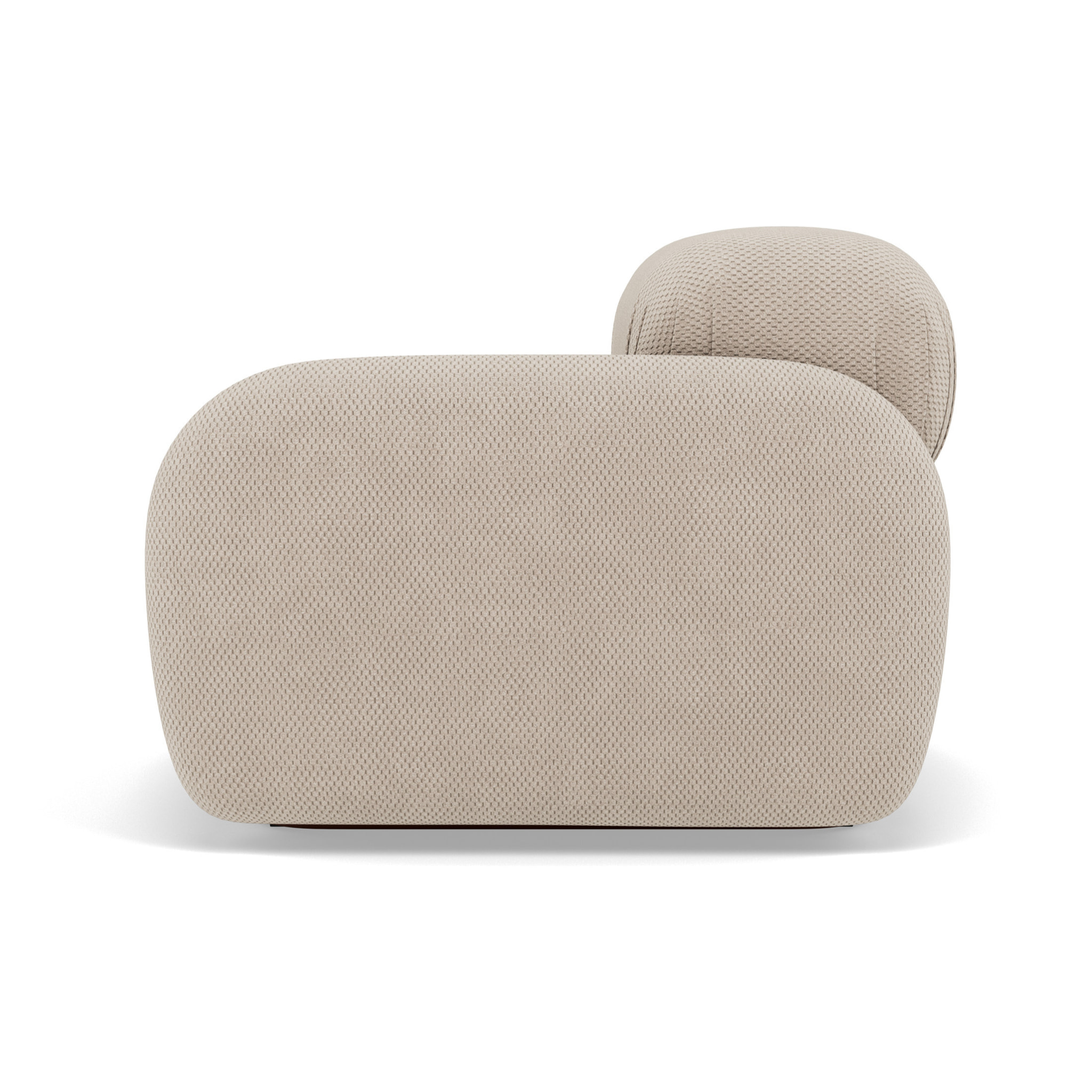 Penelope - module d'assise droit en velours texturé - Beige