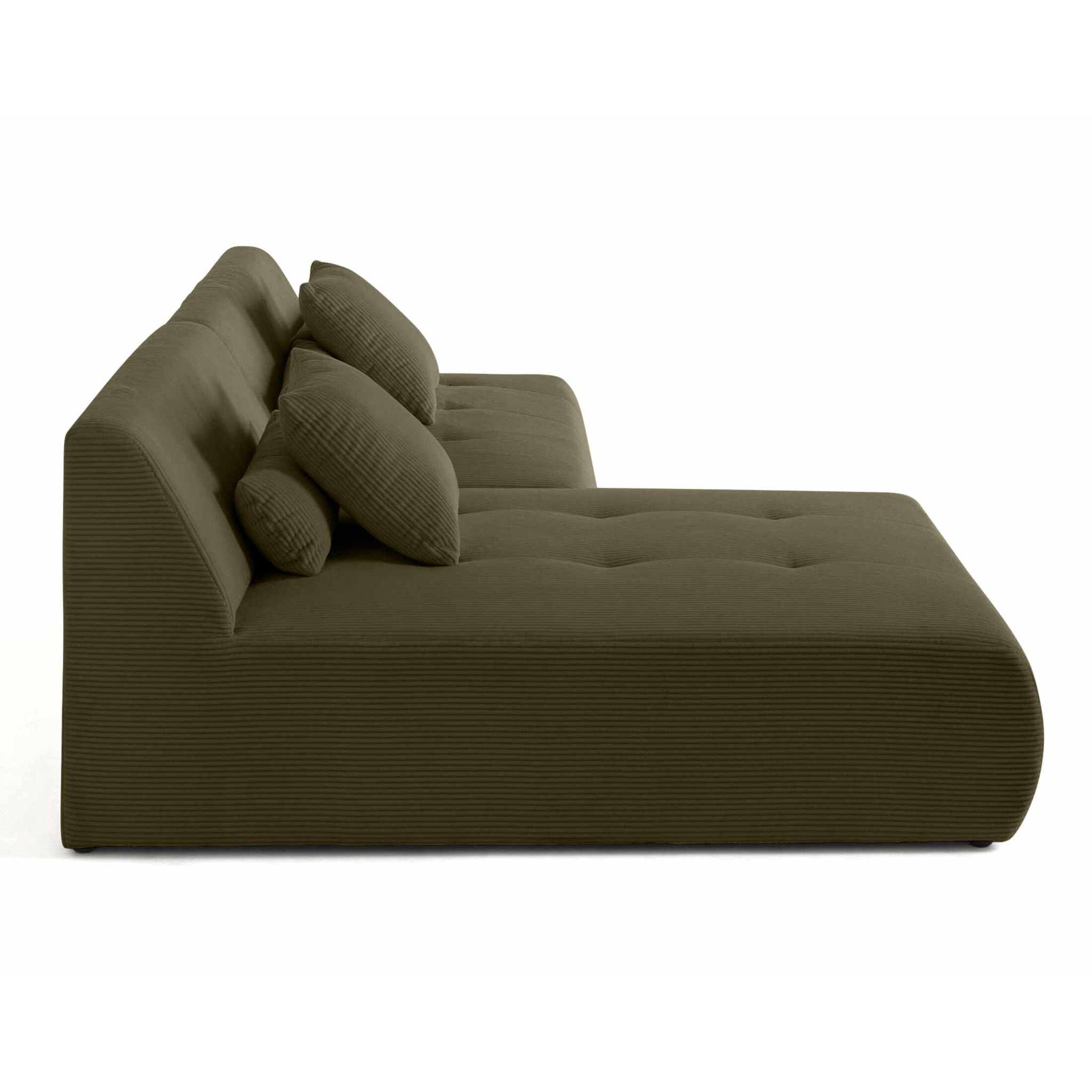 Onyx - canapé modulable d'angle réversible 4 places - en velours côtelé - Vert