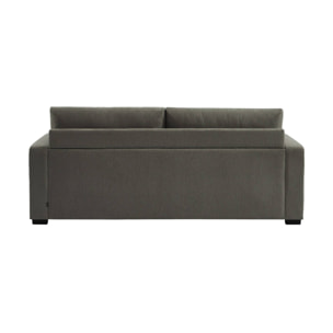 Canapé convertible 3 places tissu chenille gris foncé L 211 x P 90 x H 86 cm - Easy