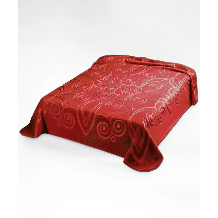 Coperta Plaid Rosso in tinta unita con morbido pile di poliestere