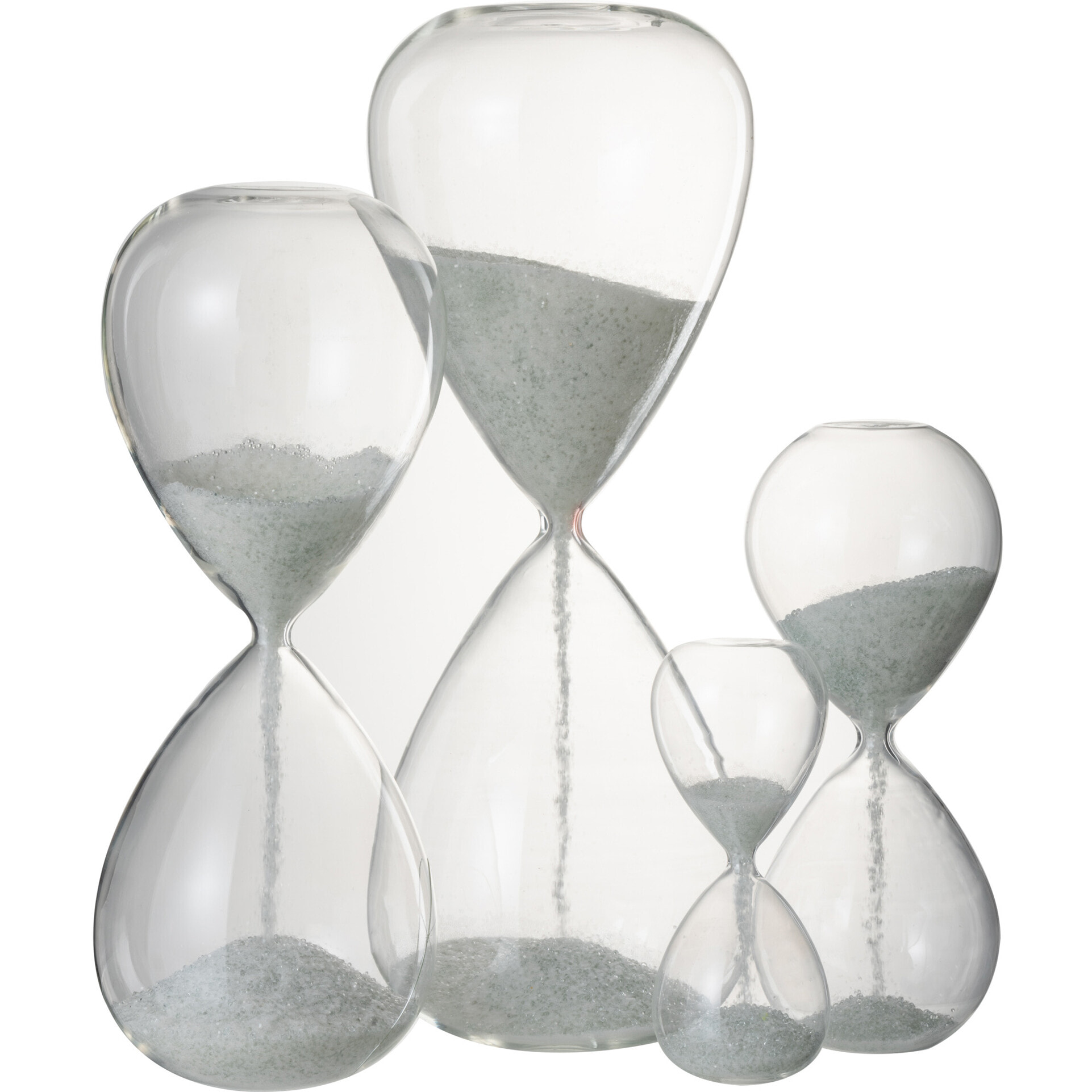J-Line sablier Perlés - verre - blanc - extra large