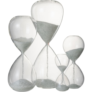 J-Line sablier Perlés - verre - blanc - extra large