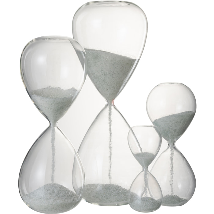 J-Line sablier Perlés - verre - blanc - extra large
