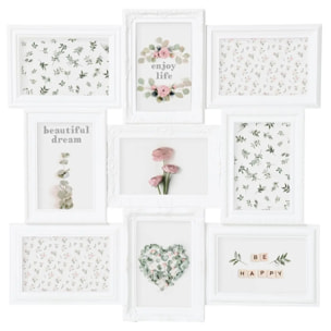 Pêle-mêle "Suzy" blanc résine 9 photos