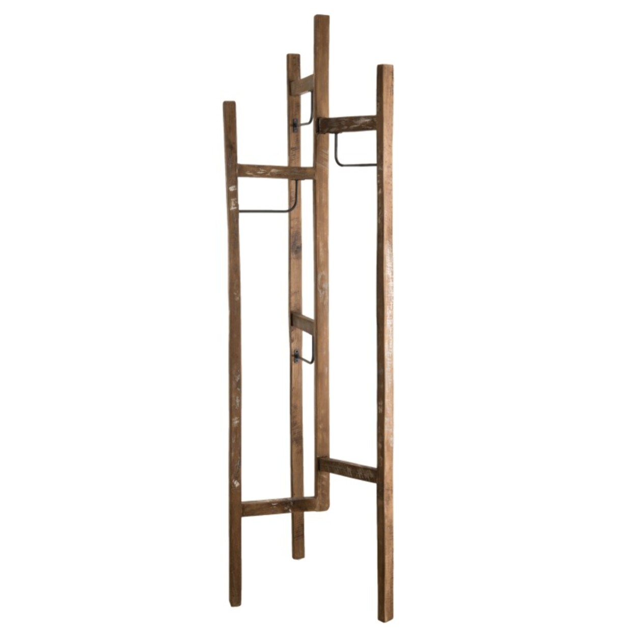 SIXTINE - Portemanteau marron 3 'ventaux' teck recyclé et métal