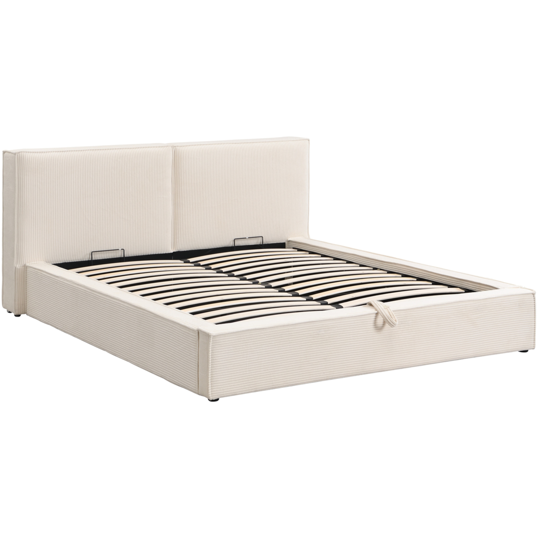 Lit coffre avec tête de lit en velours côtelé - ARNO