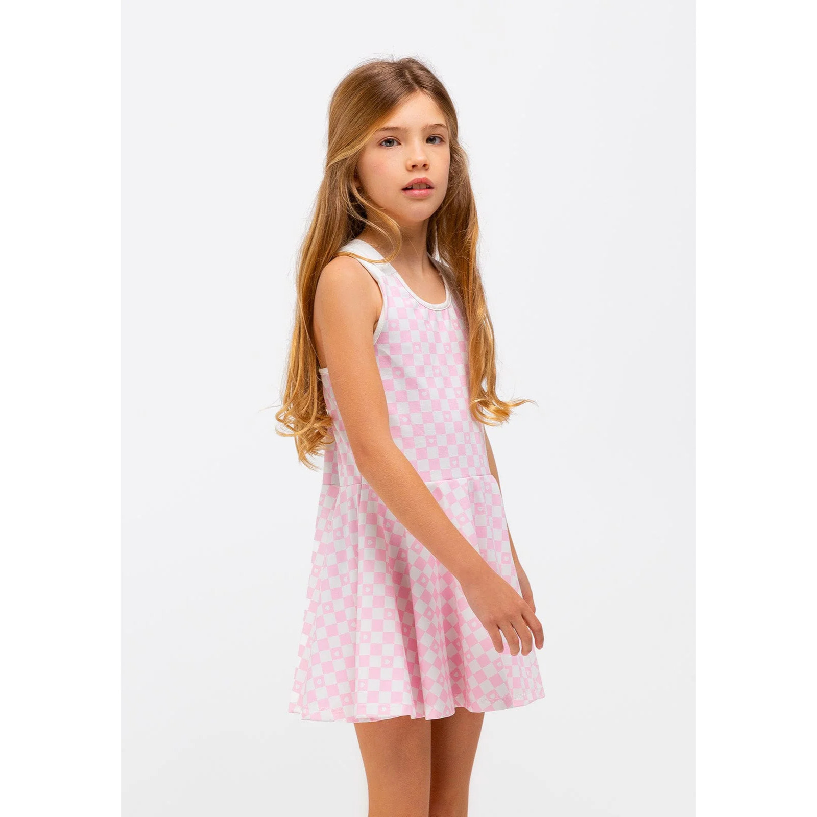 Vestido De Niña Cuadros En Rosa