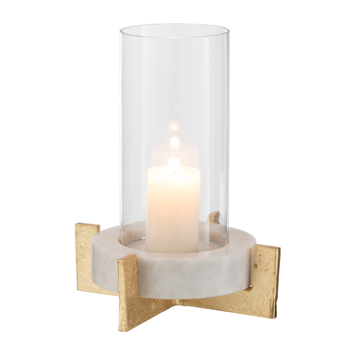J-Line photophore Base - marbre/métal - gris/champagne - small
