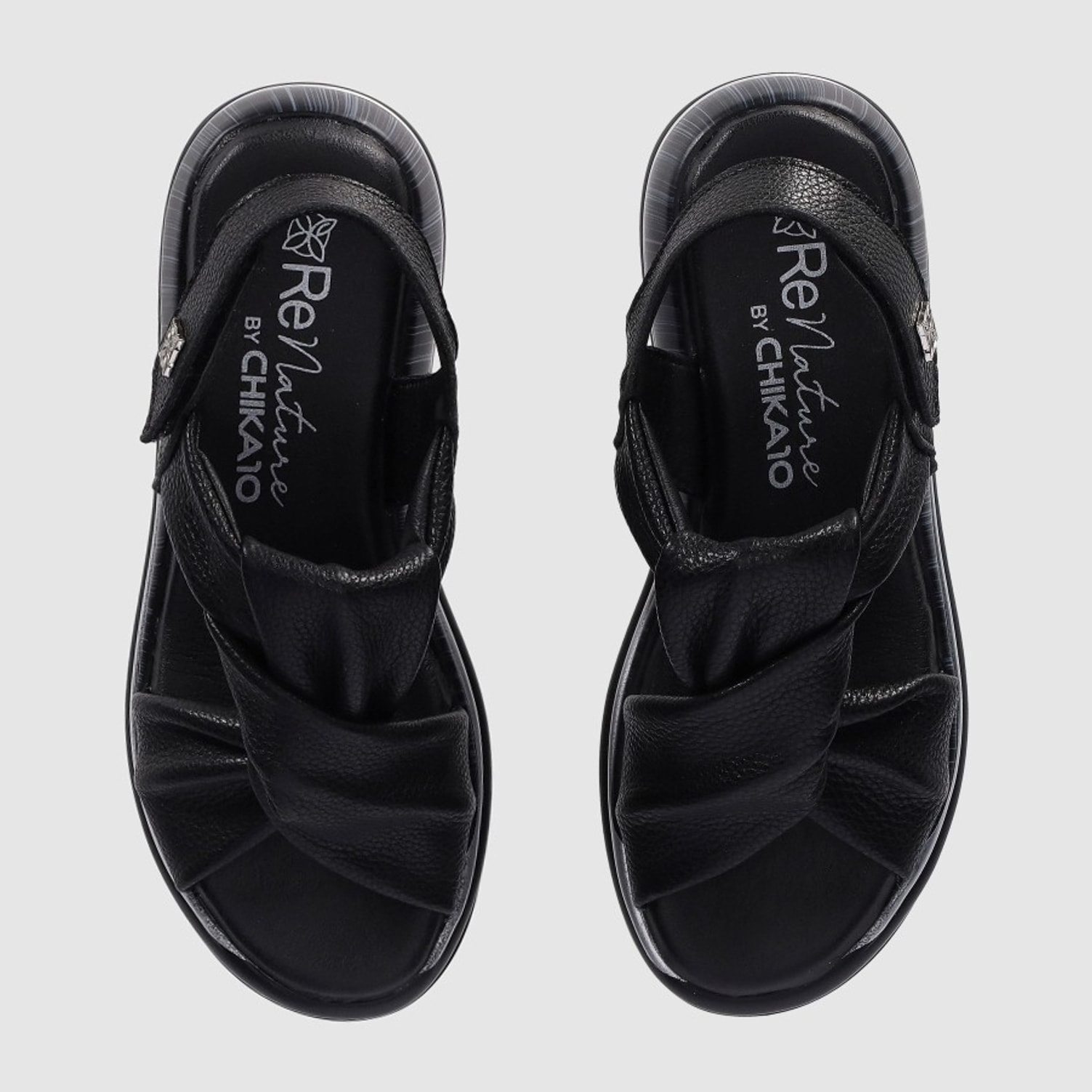 Sandalias de Piel - Negro - Tacón: 4 cm