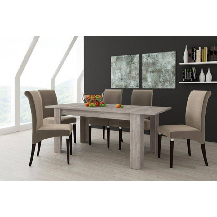 Tavolo per sala da pranzo estensibile, Consolle allungabile, Tavolo moderno con allunga, cm 160/220x88h80, colore Rovere