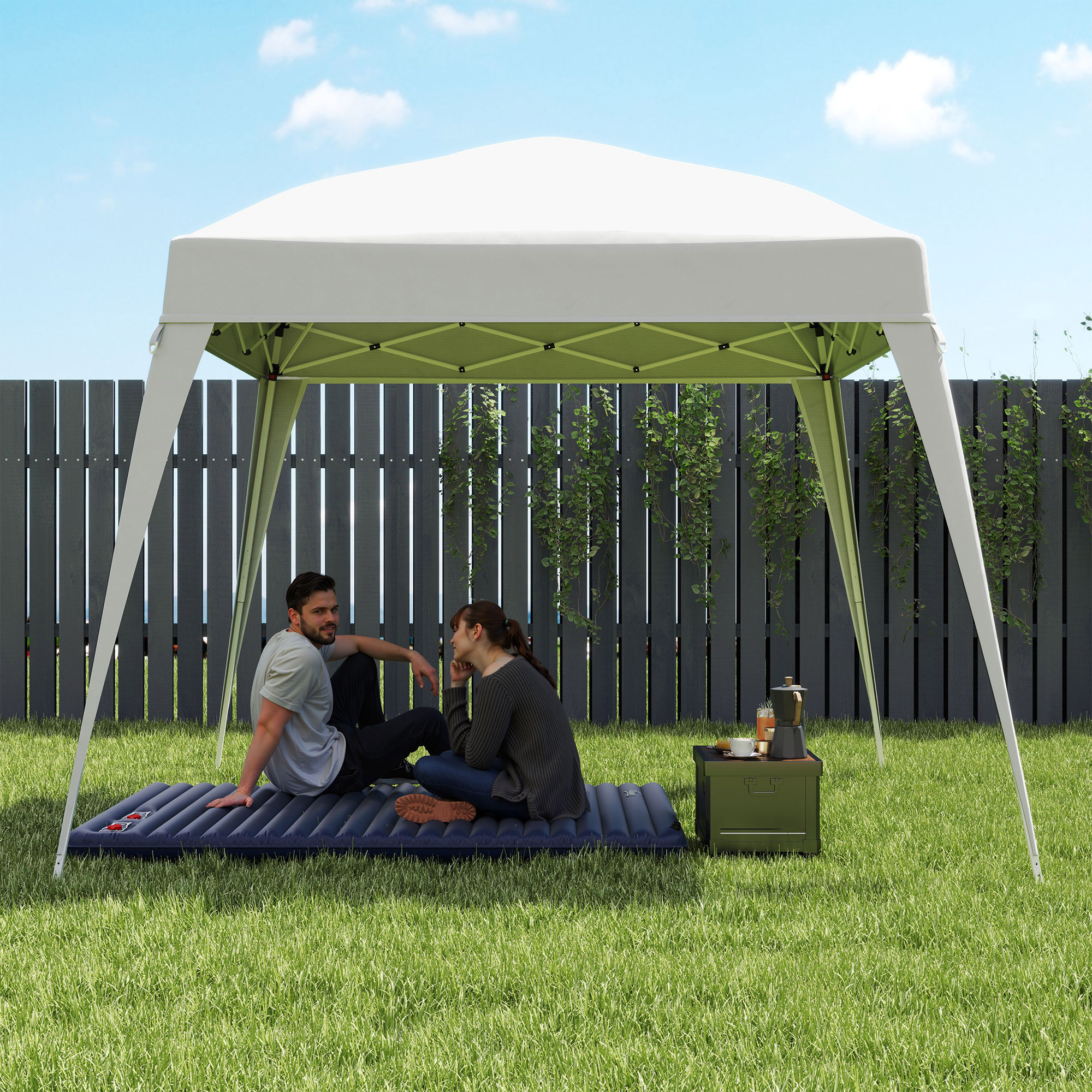 Toldo de Pérgola de Recambio 3x3m Techo de Repuesto para Carpa Plegable de Jardín de Tela Oxford con Protección UPF 50+ Impermeable Cierres de Velcro y Ganchos Elásticos Blanco