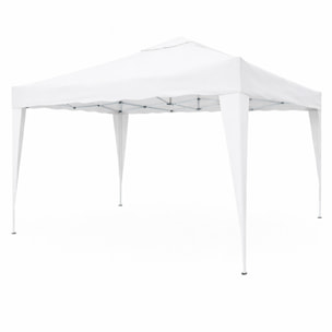 Gazebo Pieghevole 3x4 M in Acciaio con Telo Idrorepellente 160 g/m² Anti-UV Struttura Robusta Apertura Rapida Fisarmonica con Borsa e 4 Sacche Bianco